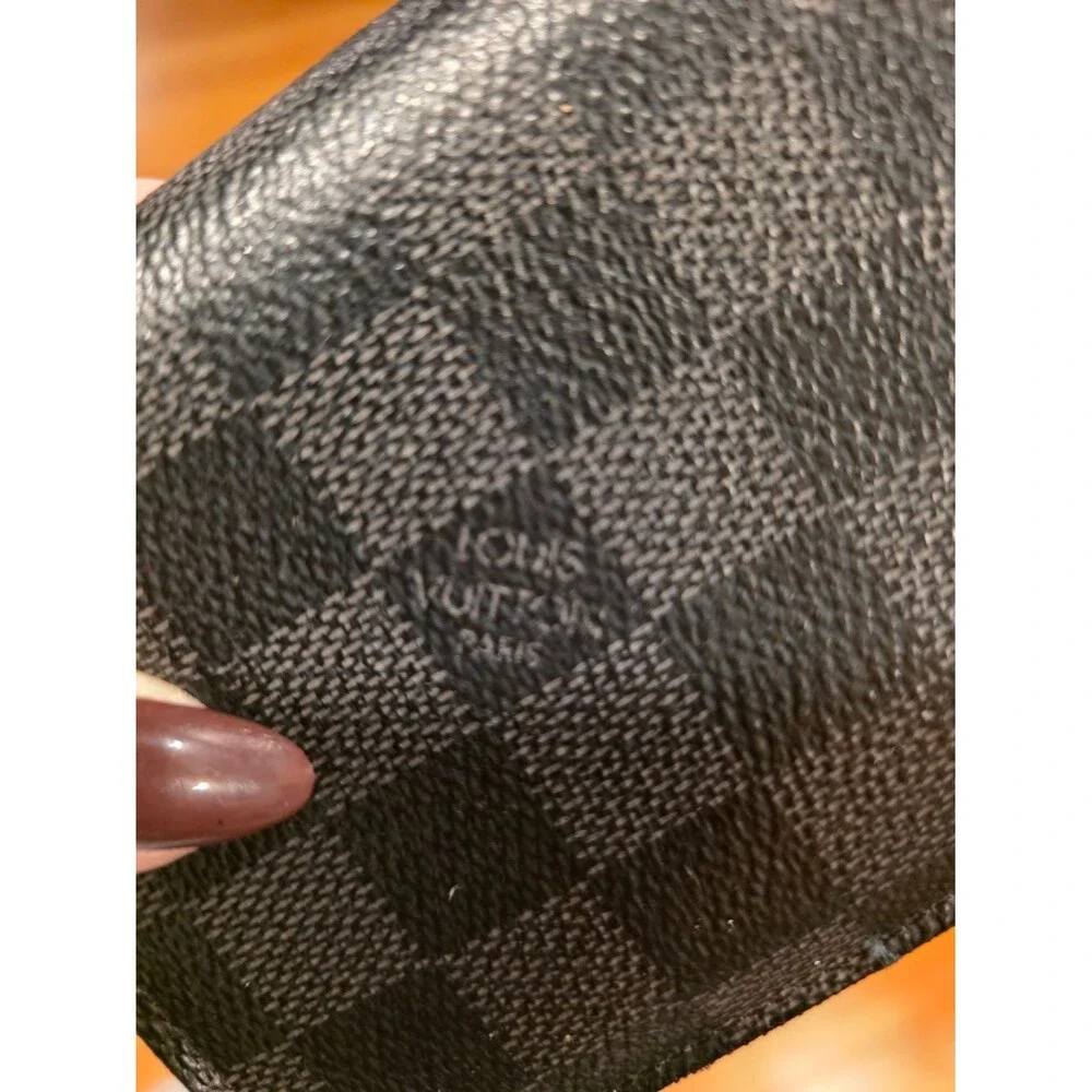 Louis Vuitton Damier Graphite Long Wallet Black Gray Made in France